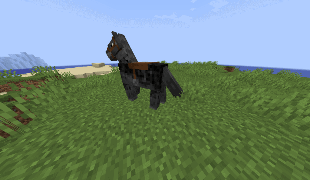 A Minecraft Horse Wearing A Saddle