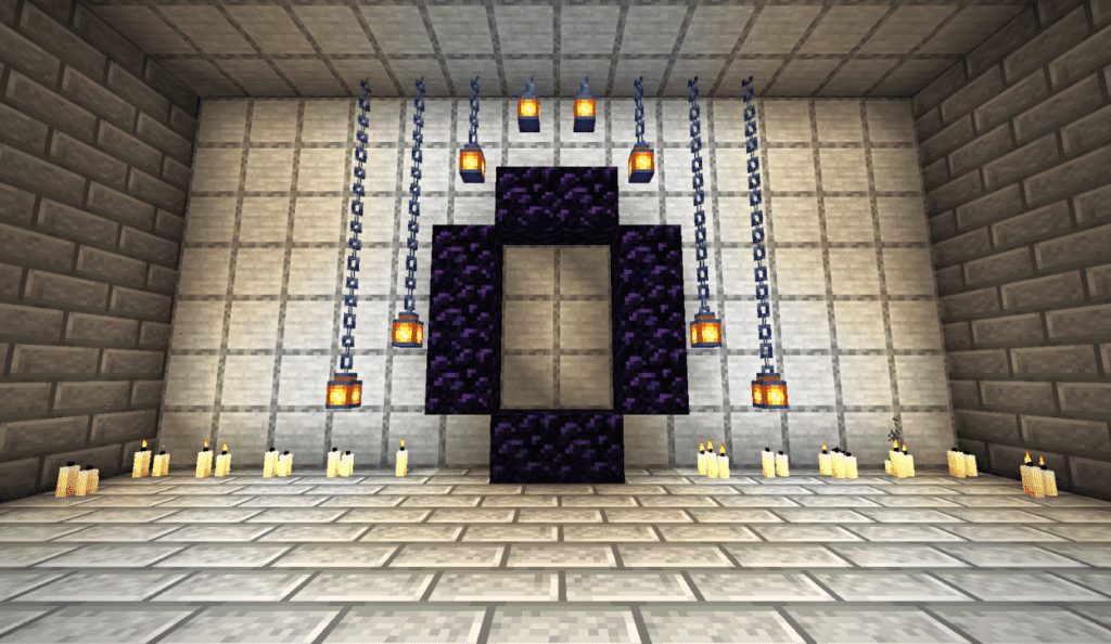 A Partial Construction of a Nether Portal (No Corners)
