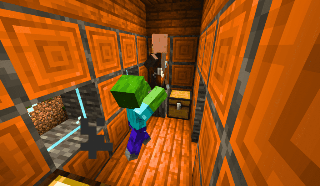 A Villager Trying to Escape a Zombie