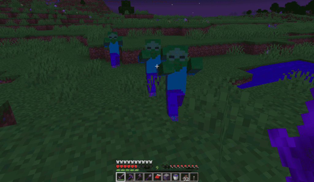 Fighting Zombies in Minecraft Survival Mode