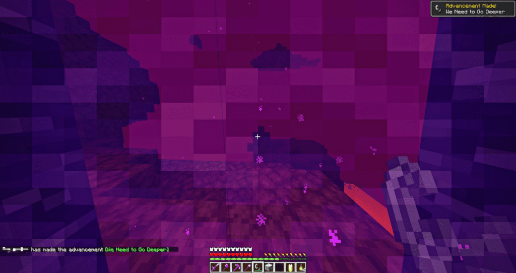Going Through a Lit Nether Portal for The First Time Gives a Player the Advancement "We Need to Go Deeper"