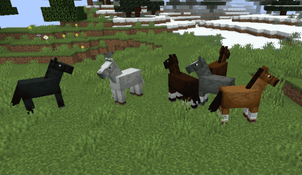 Minecraft Horses in Different Colors