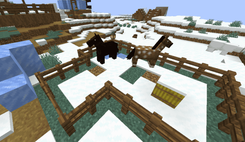 Minecraft Horses that Spawned in a Village