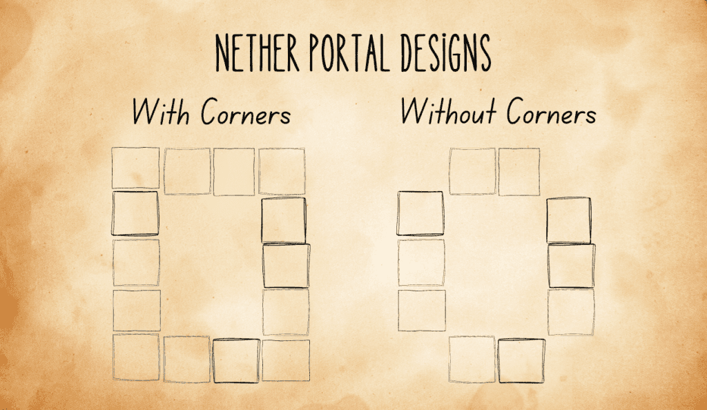 Nether Portal Designs With or Without Corners