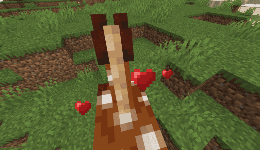When you Succeed in Taming a Minecraft Horse, Hearts Poppes Up