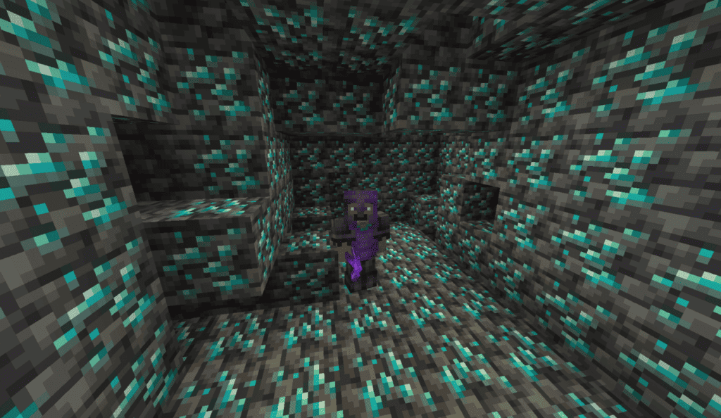 A cave full of deepslate diamond ore