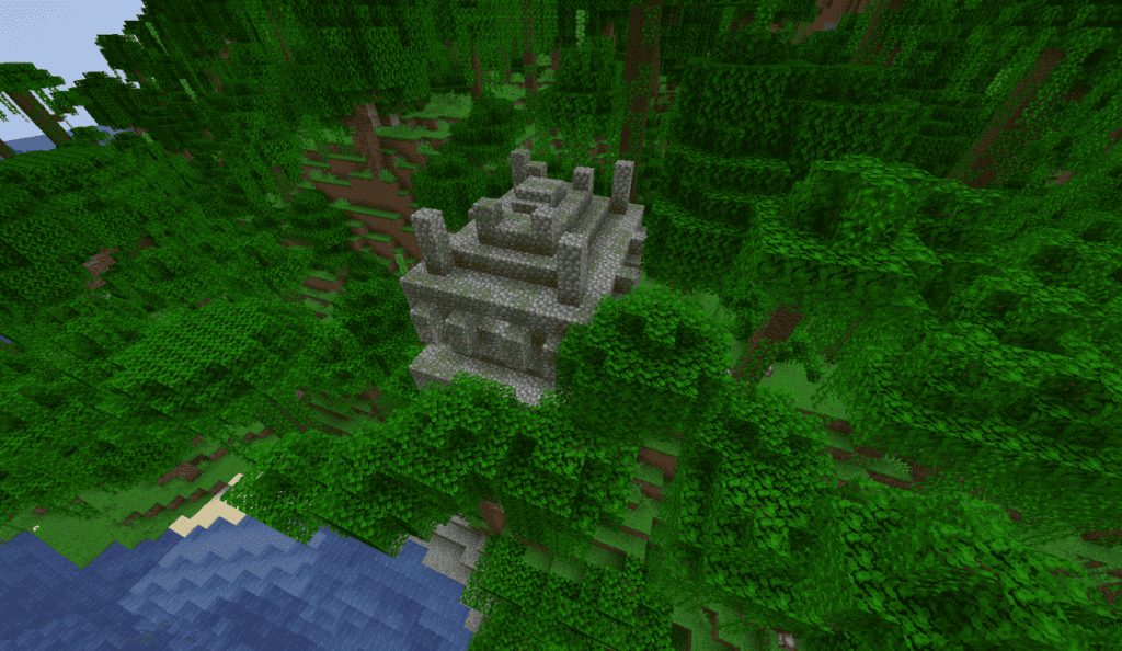 A jungle temple in Minecraft