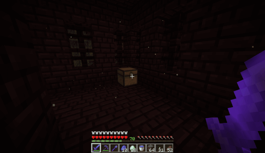 A nether fortress's chests have 20% of having up to 3 diamonds