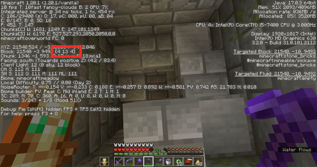 Starter staircase is always at the 4, x, 4 block inside a chunk