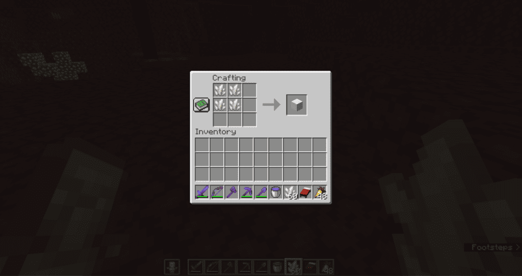 4 Nether Quartzes in a Crafting Grid