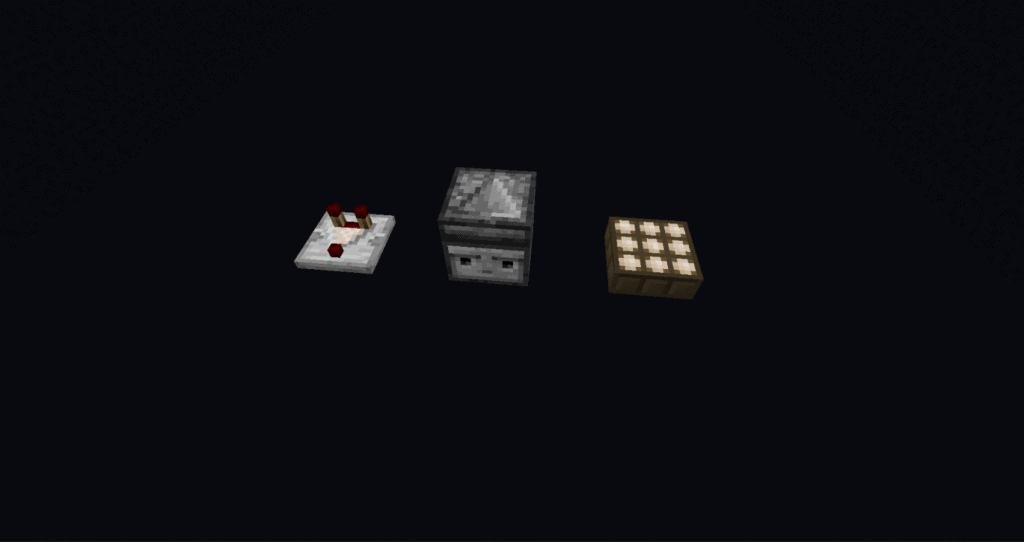 Red stone compartments crafted with Nether Quartz